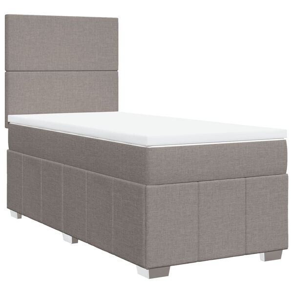 vidaXL Posteľn&yacute; r&aacute;m boxspring s matracom sivohned&yacute; 90x190 cm l&aacute;tka
