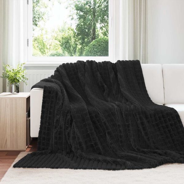 vidaXL Prikr&yacute;vky na hodenie 6 pcs Čierna 240 x 220 cm Fl&iacute;s