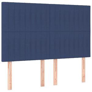vidaXL Čelo postele modr&eacute; 144x5x118/128 cm l&aacute;tkov&eacute;