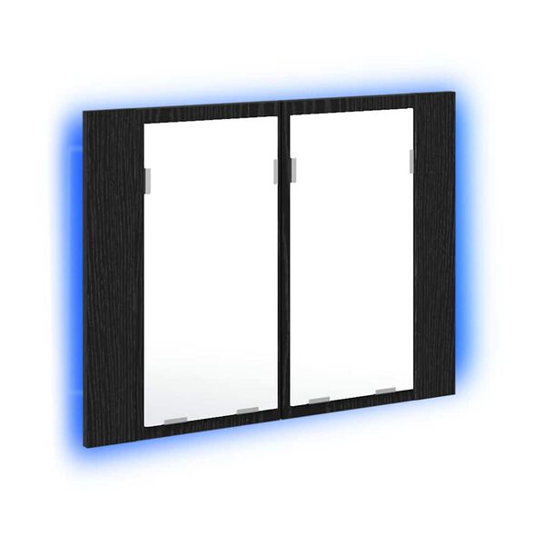 vidaXL Kúpeľňová zrkadlová skrinka Nástenný Čierny dub 60 x 12 x 45 cm