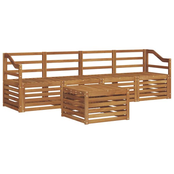 vidaXL S&uacute;pravy pohoviek 5 pcs Pr&iacute;rodn&aacute; Pevn&eacute; ak&aacute;ciov&eacute; drevo