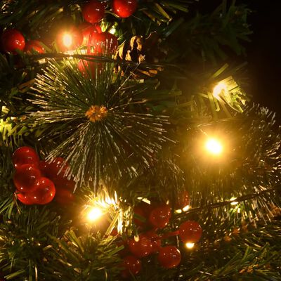 vidaXL Osvetlený umelý vianočný stromček k chodníku 2 ks, 76 cm, PVC