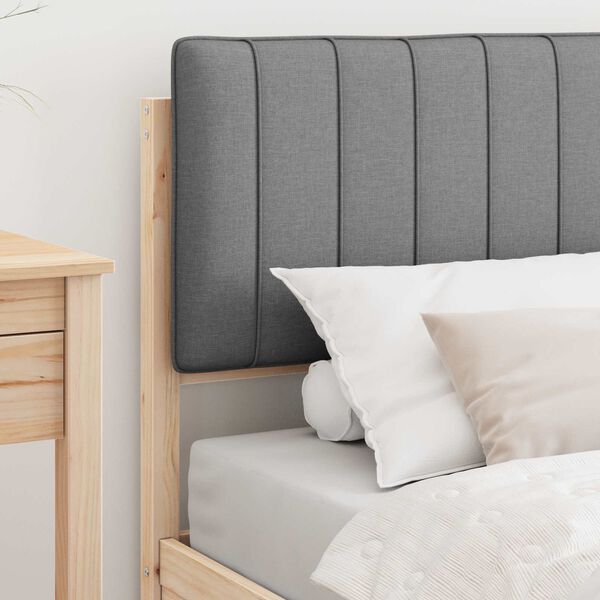 vidaXL R&aacute;m postele s čal&uacute;nen&yacute;m čelom Svetlosiv&aacute; 90 x 190 cm