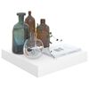 vidaXL Plávajúce nástenné police 2 ks, lesklé biele 23x23,5x3,8cm, MDF