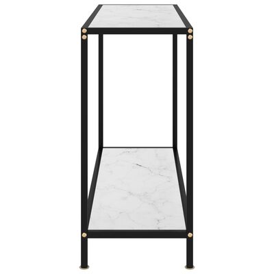 vidaXL Konzolový stolík, biely 100x35x75 cm, tvrdené sklo