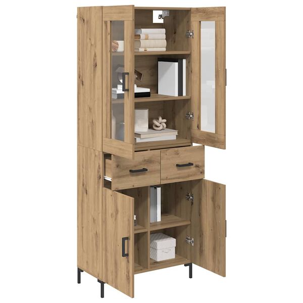 vidaXL Highboard so z&aacute;suvkou 2 pcs Remeseln&yacute; dub Kompozitn&eacute; drevo