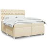 vidaXL Boxspring posteľ s matracom kr&eacute;mov&aacute; 200x200 cm l&aacute;tka