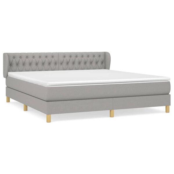vidaXL Boxspring posteľ s matracom bledosiv&aacute; 180x200 cm l&aacute;tka