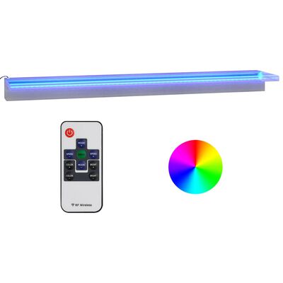 vidaXL Vodopádový prepad s RGB LED diódami nehrdzavejúca oceľ 108 cm