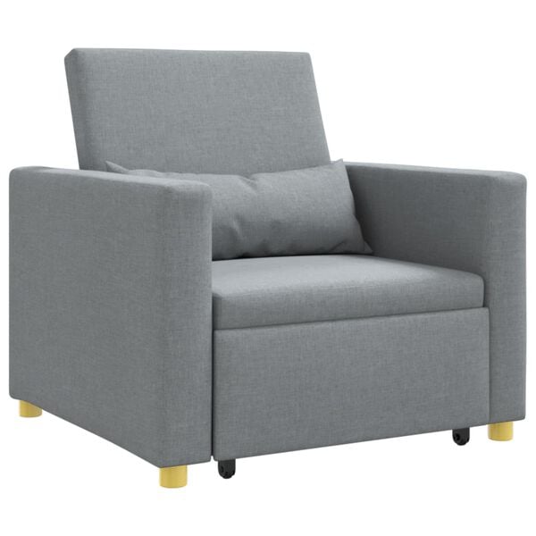 vidaXL Rozkladacia pohovka na jedno l&ocirc;žko Svetlosiv&aacute; 90 x 165 x 87 cm