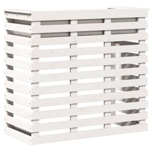 vidaXL Vonkaj&scaron;&iacute; barov&yacute; stol&iacute;k biely 113,5x50x103 cm borovicov&yacute; mas&iacute;v