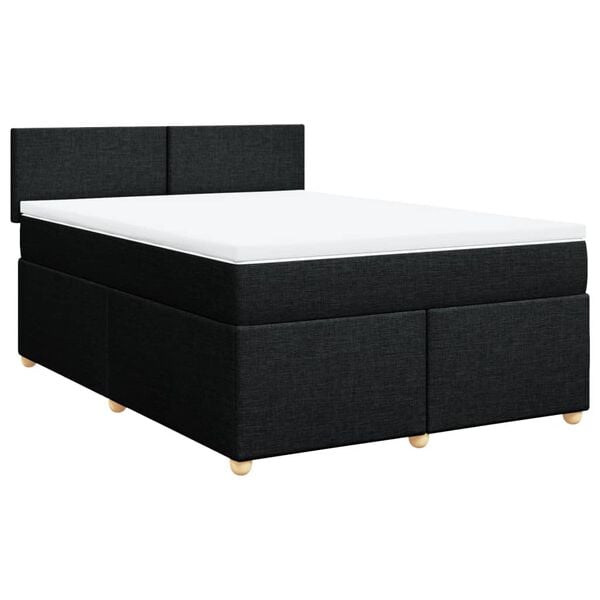 vidaXL Boxspring posteľ s matracom čierny 140x190 cm l&aacute;tka