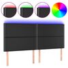 vidaXL Čelo postele s LED čierne 180x5x118/128 cm umel&aacute; koža