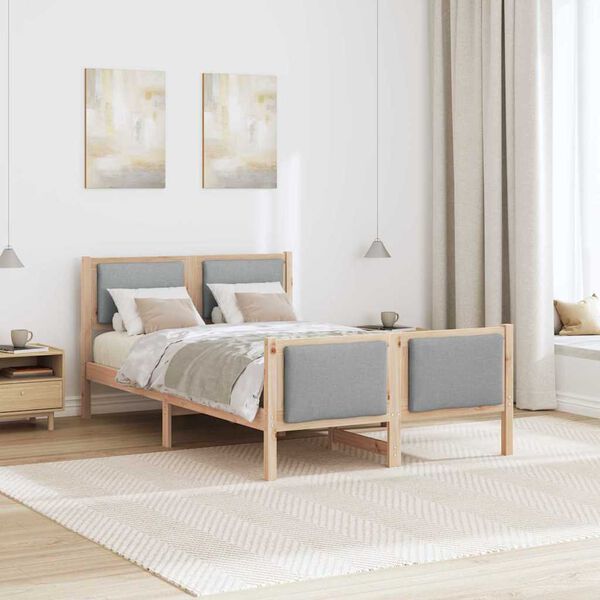 vidaXL R&aacute;m postele s čelnou doskou Svetlosiv&aacute; 120 x 200 cm l&aacute;tka