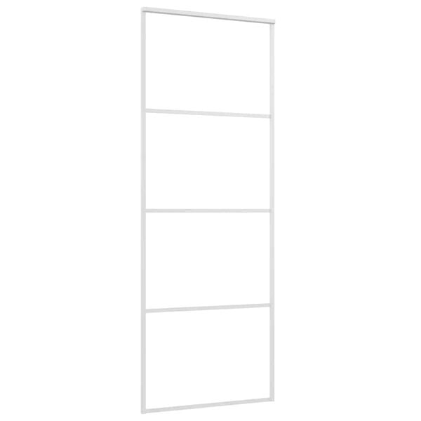 vidaXL Posuvné dvere nepriehľadné ESG sklo a hliník 76x205 cm biele