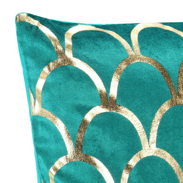 vidaXL Vankúše 2 ks zelené a zlaté 40x40 cm zamat lesklá potlač