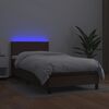 vidaXL Boxspring posteľ s matracom a LED hned&aacute; 80x200 cm umel&aacute; koža