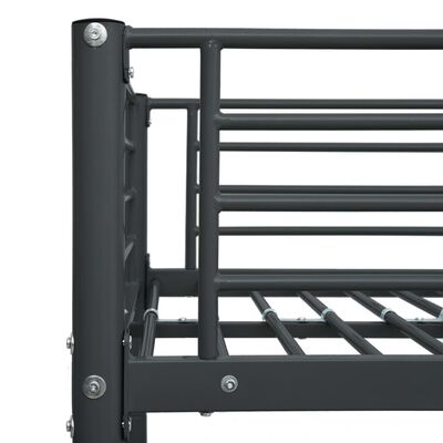 vidaXL Rám poschodovej postele čierny kovový 140x200/90x200 cm
