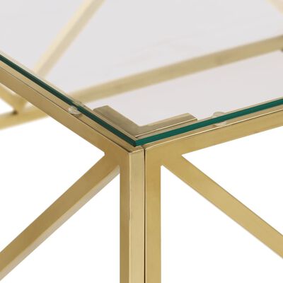 vidaXL Konferenčný stolík zlatý nehrdzavejúca oceľ a tvrdené sklo