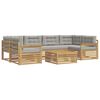 vidaXL Z&aacute;hradn&aacute; s&uacute;prava gaučov 7 ks Biela a svetlosiv&aacute; Polyester