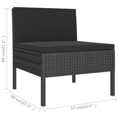 vidaXL 13-dielna záhradná sedacia súprava s podložkami polyratan čierna