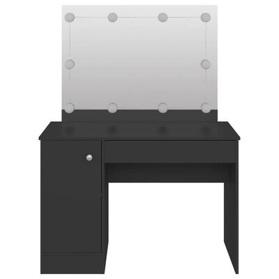 vidaXL Toaletný stolík s LED svetlami 110x55x145 cm MDF čierny