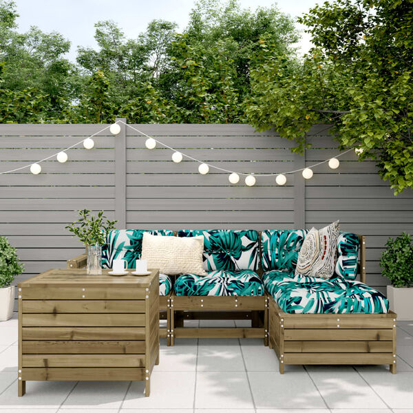 vidaXL 5-dielna z&aacute;hradn&aacute; s&uacute;prava pohoviek impregnovan&aacute; borovica