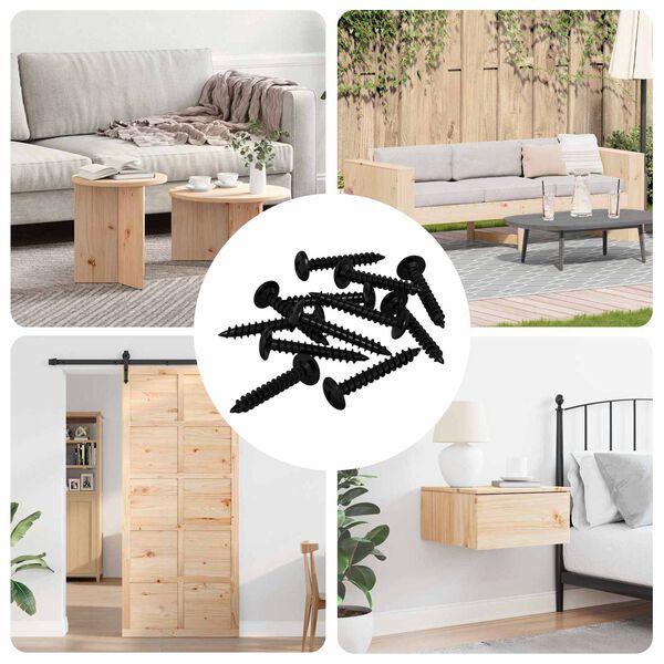 vidaXL Samorezn&yacute; skrutkov&yacute; klinc 12 pcs Čierna 4 x 25 mm Oceľ