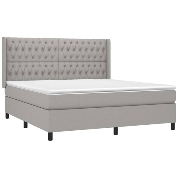 vidaXL Boxspring posteľ s matracom bledosiv&aacute; 180x200 cm l&aacute;tka