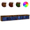 vidaXL TV skrinky s LED svetlami 2 ks dymov&yacute; dub 100x30x30 cm
