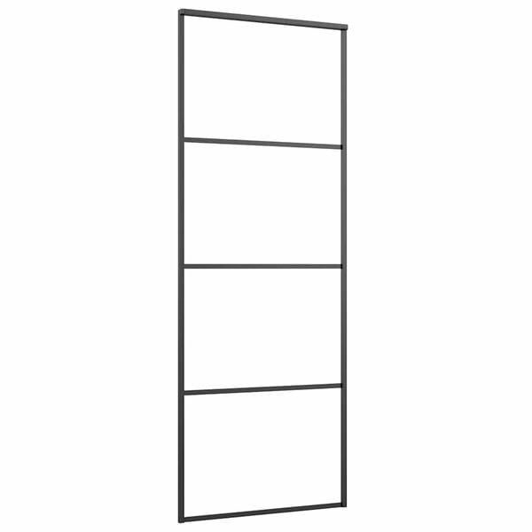 vidaXL Posuvn&eacute; dvere s kovan&iacute;m 76x205 cm ESG sklo a hlin&iacute;k
