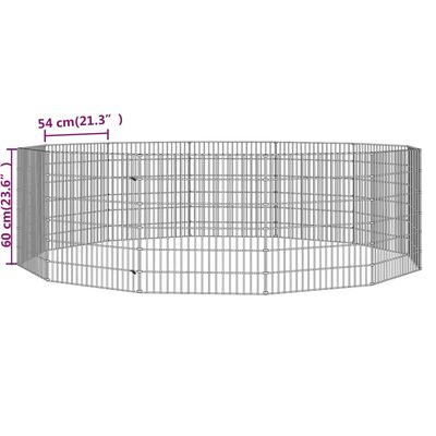 vidaXL 12-panelová klietka pre králiky 54x60 cm pozinkované železo