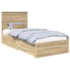 vidaXL R&aacute;m postele Sonoma dub a striebro 75 x 190 cm Kompozitn&eacute; drevo
