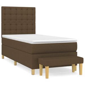 vidaXL Boxspring posteľ s matracom tmavohned&aacute; 90x190 cm l&aacute;tka