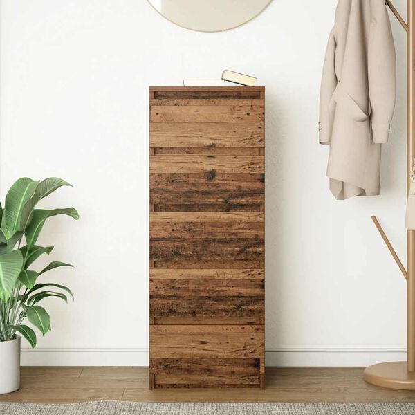 vidaXL Komoda so z&aacute;suvkami, star&eacute; drevo 37,5x35x99cm, kompozitn&eacute; drevo