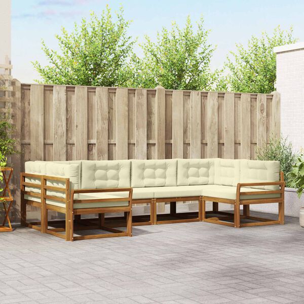 vidaXL Z&aacute;hradn&aacute; s&uacute;prava gaučov s vank&uacute;&scaron;om 6 pcs Pr&iacute;rodn&aacute; a kr&eacute;mov&aacute;