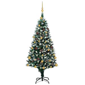 vidaXL Umel&yacute; vianočn&yacute; stromček s LED a setom gul&iacute; a &scaron;i&scaron;kami 240 cm
