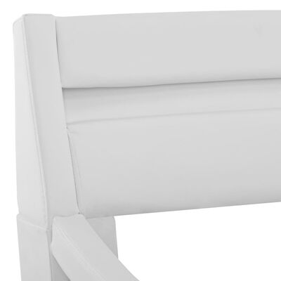 vidaXL Posteľný rám s LED, biely, umelá koža 90x200 cm