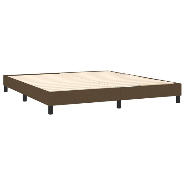 vidaXL Boxspring posteľ s matracom tmavohned&aacute; 160x200 cm l&aacute;tka
