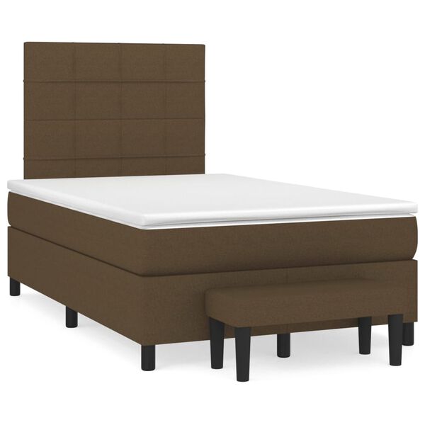 vidaXL Boxspring posteľ s matracom tmavohned&aacute; 120x200 cm l&aacute;tka