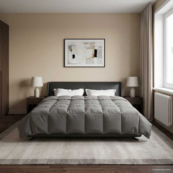 vidaXL Letn&aacute; prikr&yacute;vka &Scaron;nurovan&yacute; Svetlosiv&aacute; 200 x 240 cm Mikrovl&aacute;kno