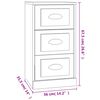 vidaXL Komoda biela 36x35,5x67,5 cm kompozitné drevo
