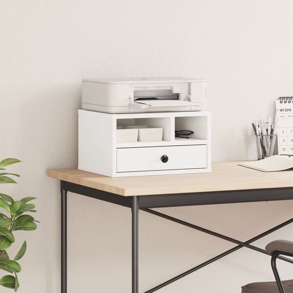 vidaXL Stojan na tlačiareň biely 40x32x22,5 cm kompozitné drevo