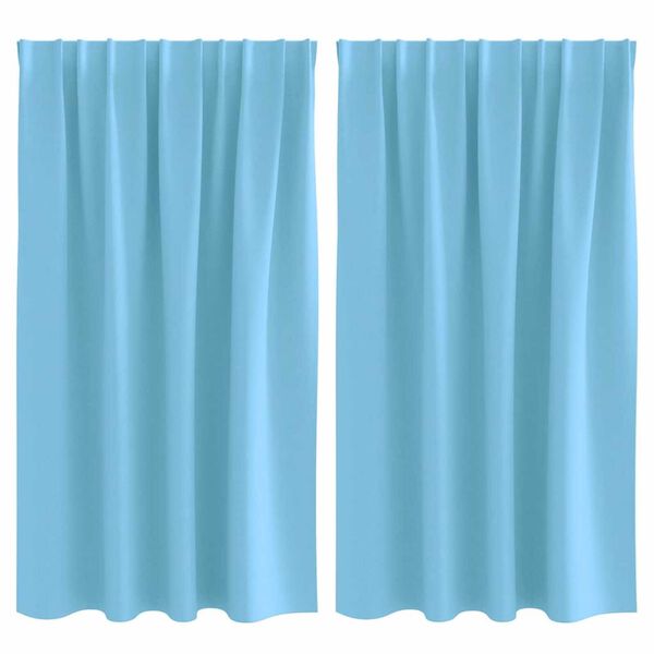 vidaXL Z&aacute;clony na zatemnenie s kr&uacute;žkami 2 pcs Svetlomodr&aacute; 140 x 140 cm