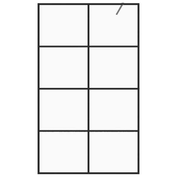 vidaXL Sprchová zástena s priehľadným ESG sklom 115x195 cm čierna