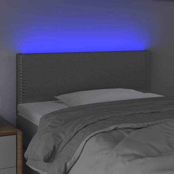 vidaXL Čelo postele s LED bledosiv&eacute; 100x5x78/88 cm l&aacute;tka