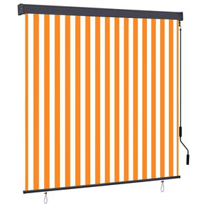 vidaXL Roleta Biela a oranžov&aacute; 180 x 250 cm Textil a hlin&iacute;k