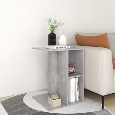 vidaXL Príručný stolík betónový sivý 60x40x45 cm drevotrieska