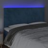 vidaXL Čelo postele s LED tmavomodr&eacute; 180x5x118/128 cm zamat