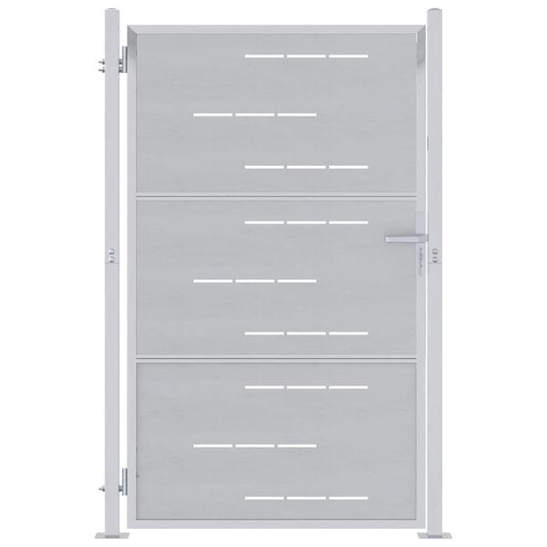 vidaXL Záhradná brána so zámkom Strieborná 100 x 125 cm Nerezová oceľ
